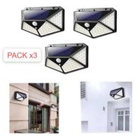 3Lamparas LEDs Solar con Sensor Movimiento mas de 100 Leds