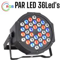 Proyector Luces LED 36 Colores RGB Efecto Flat Par para DJ y Salón de Eventos