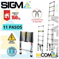 Escalera  Aluminio Arrimo Acoplable  de 11 Pasos. Cap. Max. de Carga: 150 Kg. Tipo III (Domestica)
