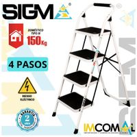 Escalera Acero Taburete de 4 Pasos. Cap. Max. de Carga: 150 Kg. Tipo III (Domestica)