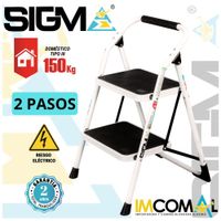 Escalera Acero Taburete de 2 Pasos. Cap. Max. de Carga: 150 Kg. Tipo III (Domestica)