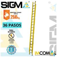 Escalera Fibra de Vidrio Telescópica de 36 Pasos. Carga Max.: 250Kg. Tipo IA.Industrial Pesado