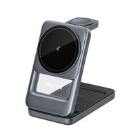 Miccell Cargador Inalámbrico Magnético 3 en 1 15W para Celular y Audífonos