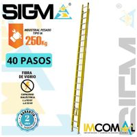 Escalera Fibra de Vidrio Telescópica de 40 Pasos. Carga Max.: 250Kg. Tipo IA.Industrial Pesado