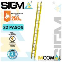 Escalera Fibra de Vidrio Telescópica de 32 Pasos. Carga Max.: 250Kg. Tipo IA.Industrial Pesado