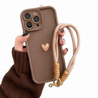 FUNDA PARA TELÉFONO MARRÓN CON CORDON IPHONE 17 PRO MAX