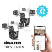 Pack 2 Cámaras De Seguridad Pulpo WiFi Exterior 3 Lentes 3K Con Visión Nocturna 360°