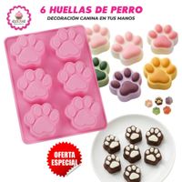 Molde de Silicona de 6 Huellas de Perro para Repostería