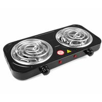 Cocina Eléctrica Espiral 2 Hornillas Portátil Compacta Multifuncional Rápida Calentamiento Uniforme