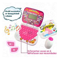 MINI LAPTOP DE APRENDIZAJE PARA NIÑAS ESPAÑOL - INGLES