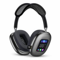 Audífonos Inalámbricos Bluetooth AKZ Max500 Pantalla Digital Vincha Ajustable - Negro