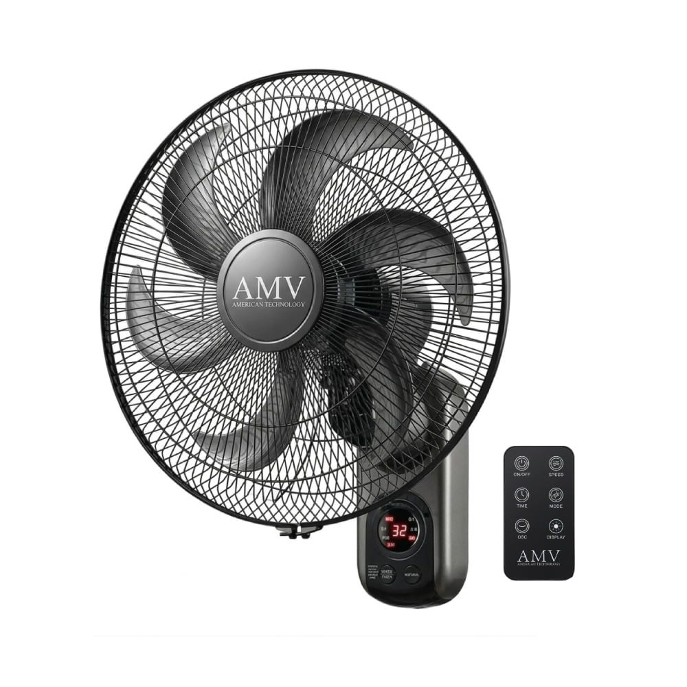 Ventilador de Pared AMV FB40-18 de 18 Control Remoto Negro