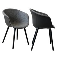 Silla Giro Negro-Gris Tapizado W - Ziyaz