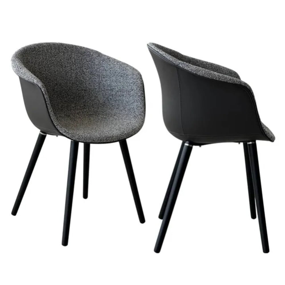 Silla Giro Negro-Gris Tapizado W - Ziyaz