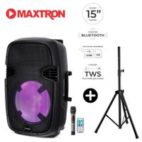 Promo Trípode + Parlante Maxtron Scadiun MX 1500 Directo AC USB SD BT TWS