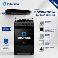 Combo Indurama Cocina Goya y Campana CEI-602NE - Negro