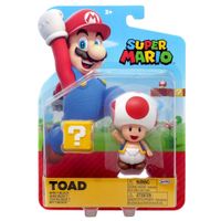 Figura Articulada Super Mario - Toad con Bloque 10 cm