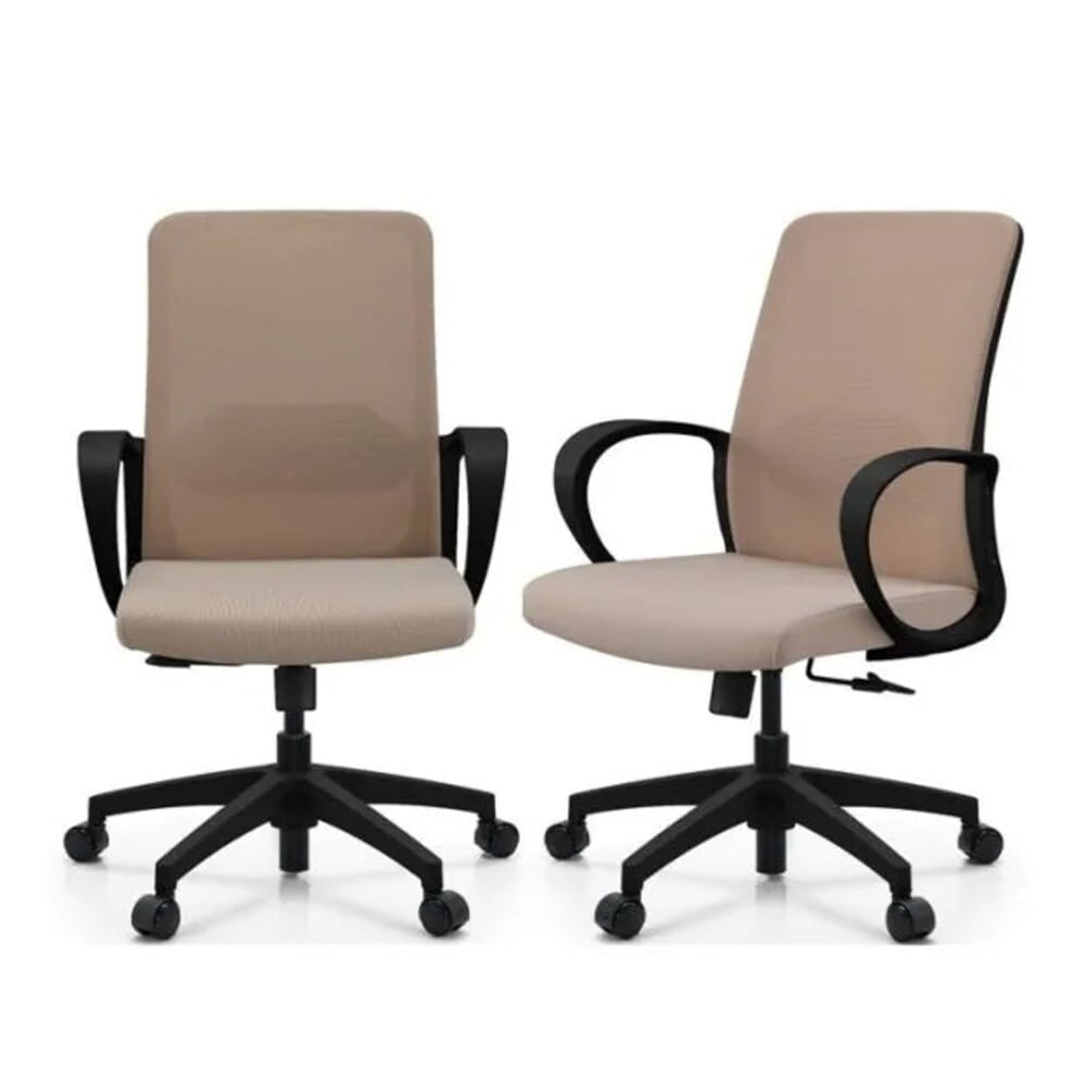 Silla Lacoste Beige Claro Giratoria - Ziyaz