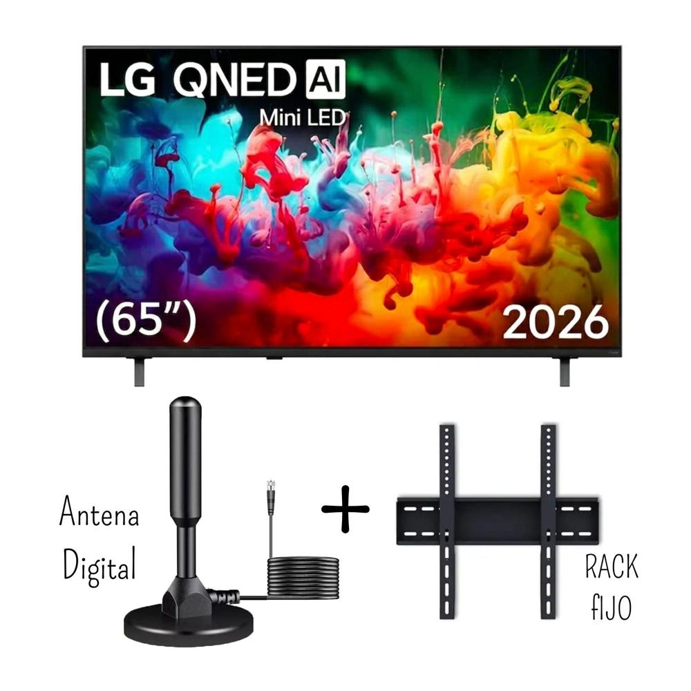 Televisor LG 65 Pulgadas QNED Mini Led UHD 4K WebOS 65QNED65BSA - Antena digital - Rack 2026