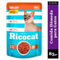Comida Húmeda para Gatos Ricocat Filetitos Pavo 85gr