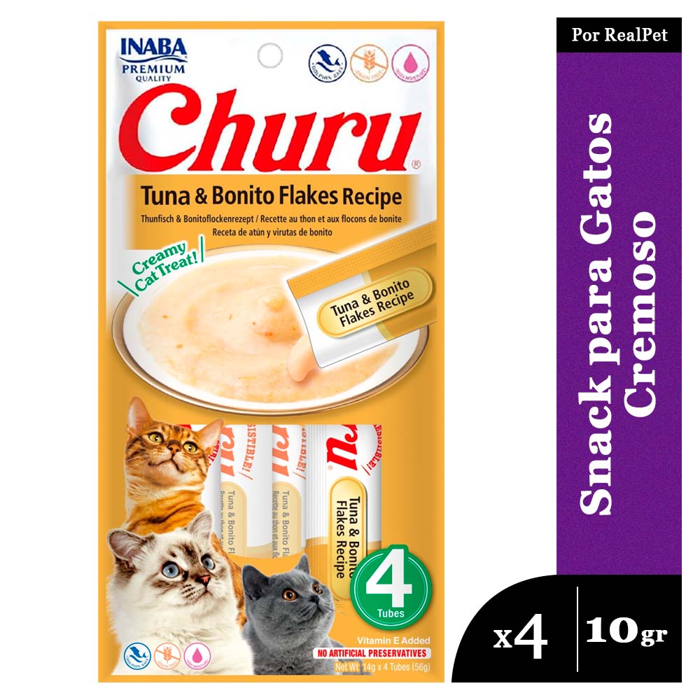 Snack Cremoso Gato Churu Atún y Hojuelas de Bonito 1 sobre