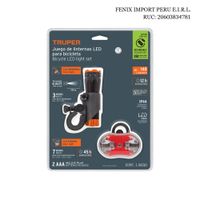 Kit Juego de Luces Linterna Delantera y Trasera para Bicicleta Truper Recargables LIBI-K2 LED