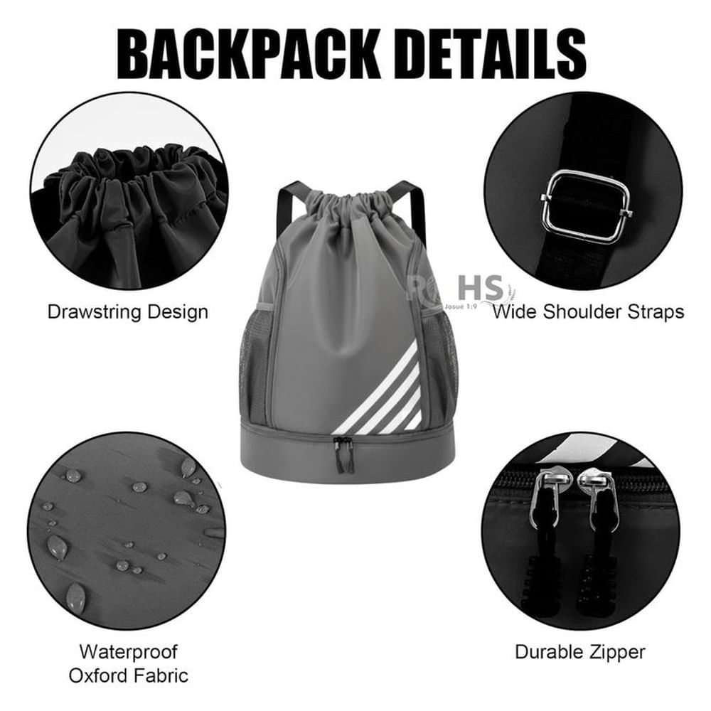 Mochila Gris Backpack Deportiva Multifuncional  UNISEX