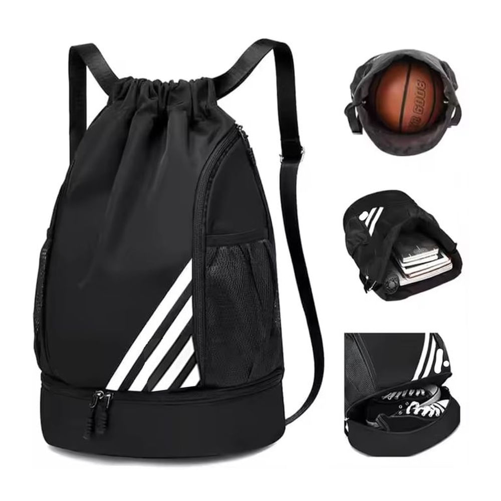 Mochila Backpack Deportiva Multifuncional con Compartimentos UNISEX Color Negro