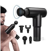 Masajeador Facial Gun Negro con 4 Cabezales Recargable
