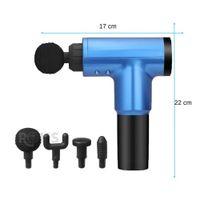 Masajeador Facial Gun Azul con 4 Cabezales Recargable