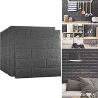 PAPEL TAPIZ COLOR NEGRO   3D ADHESIVO SET X 10 UNID