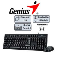 TECLADO GENIUS  MOUSE KM-100SE NEGRO
