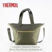 Lonchera Ejecutiva Thermos Bolso Tote Térmico Quilted Verde