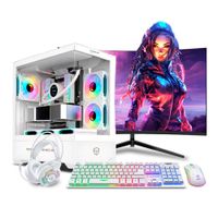 COMPUTADORA GAMER white RYZEN 7 5700 32GB 500GB 24 RTX5050 8GB MI PC LISTA MIPCLISTA