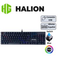 TECLADO HALION GAMING MECANICO STELLAR HA-KG916 RGB NEGRO