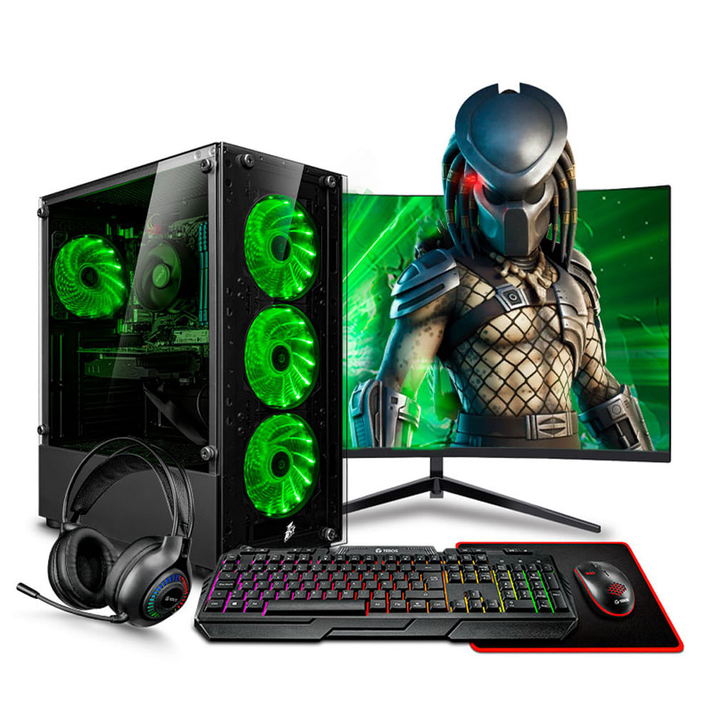 COMPUTADORA PC Gamer Haku Green Ryzen 5 4600G SSD 500GB 16GB DDR4 500W