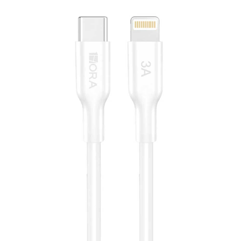CABLE 1HORA CAB258 LIGHTNING A TIPO C 3A 1M BLANCO
