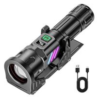 Linterna Táctica 3500m Recargable Tipo-C con Zoom Ajustable Imán Trasero y Power Bank