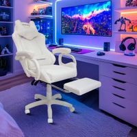 Silla Gamer Extingtion Sapp Gamuza Cuerina Color Blanco