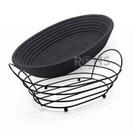 Canasta Organizadora Metálica Con Base De Tela Removible Negra Multiuso Negro