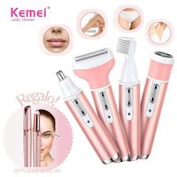 KIT Afeitadora Corporal Para Mujer 4 en1 KEMEI  + Regalo