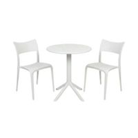 Pack  de Comedor / Mesa TURIN BLANCO + 2 sillas BRUSELA BLANCO