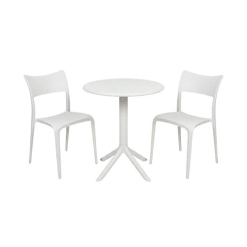 Pack  de Comedor / Mesa TURIN BLANCO + 2 sillas BRUSELA BLANCO
