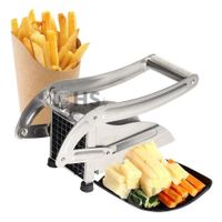 Cortador De Papas Fritas De Acero Inoxidable Con Cuchillas Intercambiables Plateado