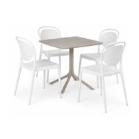 Pack  de Comedor / Mesa TORONTO ARENA + 4 sillas MARSELLA I BLANCO