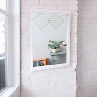 Espejo Rectangular de Vidrio Biselado Blanco 33.5x43.5cm
