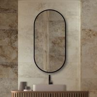 Espejo de Baño Oval 40x80cm con Borde Negro