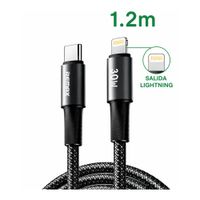 Cable Remax CB25 USB-C a Lightning Negro 30W Carga Rápida