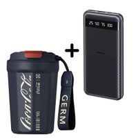 Combo Vaso Germ Azul 390ml + Power Bank Remax RPP-10 Negro
