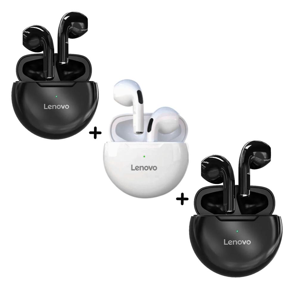 Combo Lenovo Audífonos HT38 Negro x2 + HT38 Blanco